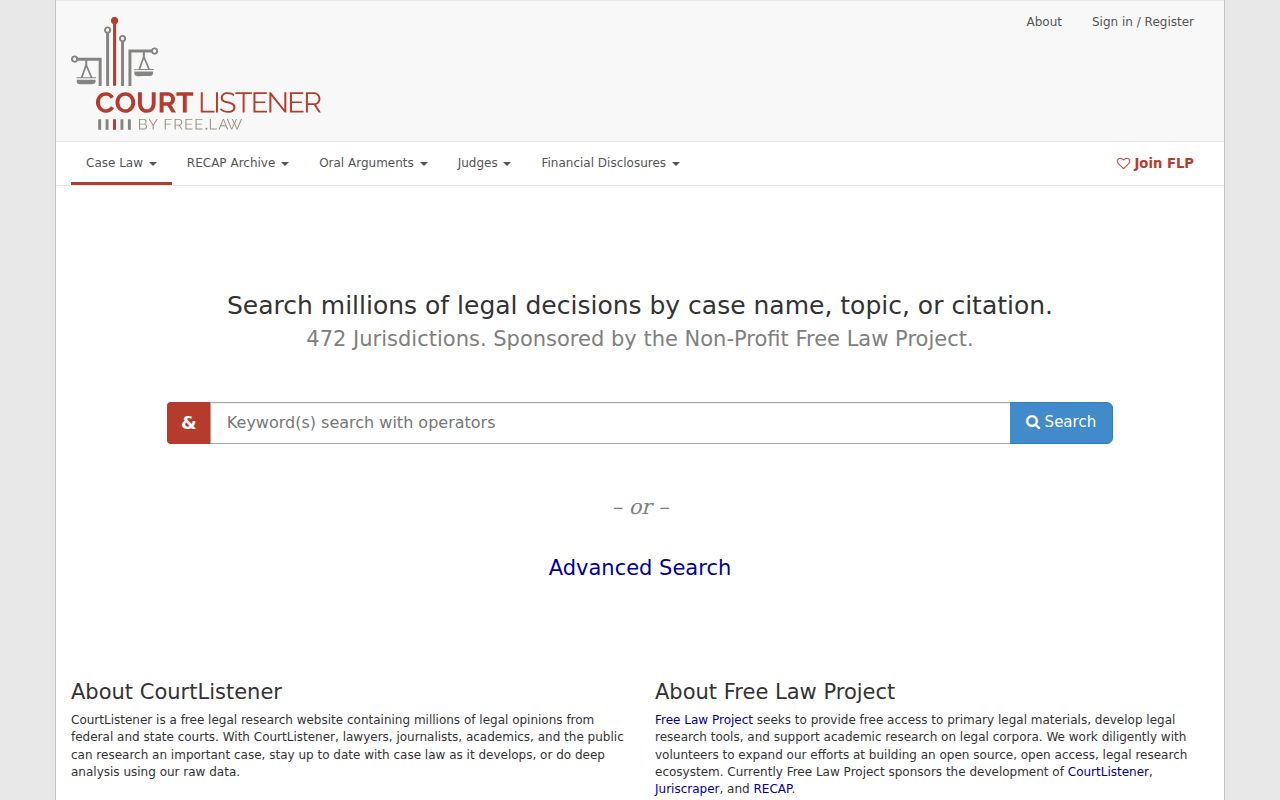 Banner civil docket federal RECAP supplemental record search distinction