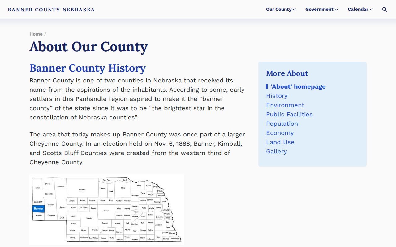 Banner County court docket Harrisburg unincorporated county seat context